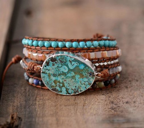 bracelet apaisant en pierre de jaspe ocean